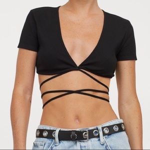 H&M wrap over crop top